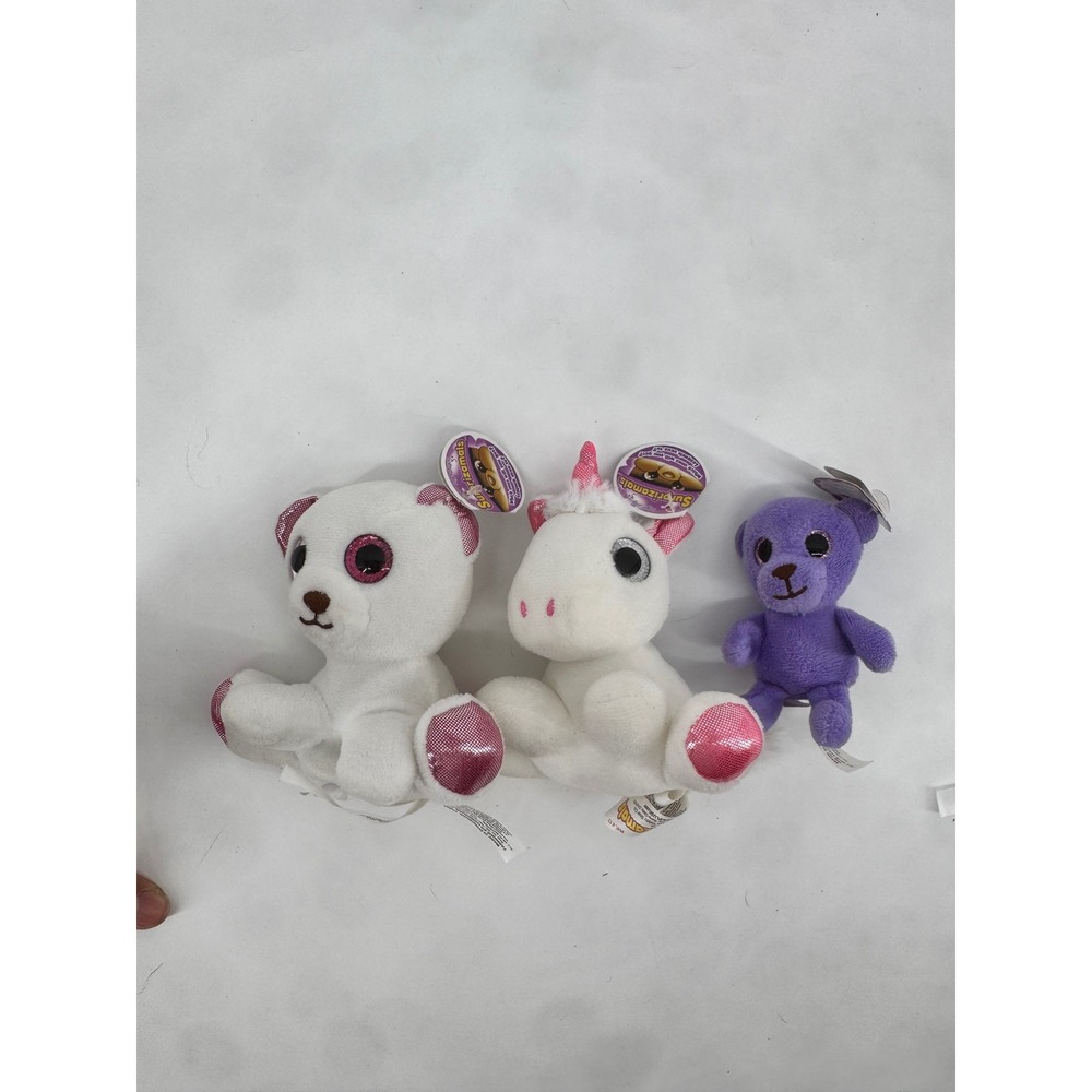 Surprizamals Plush Toy Lot White Bear Unicorn Purple Bear NWT Collectible Mini